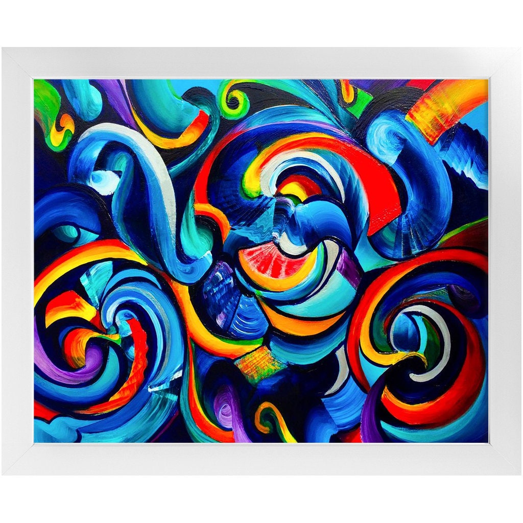 Abstract canvas or Framed Art or Art Print Artsy colorful Psychadelic art Hippy artwork graffiti psychedelic art grafiti art