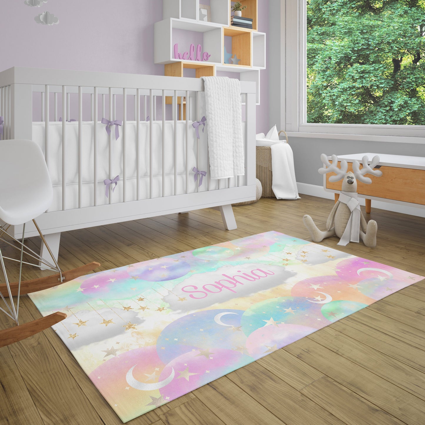 Custom Name Rug personalised rug colorful pastel nursery rug kids name personalized moon stars customized rugs nursery rug pink