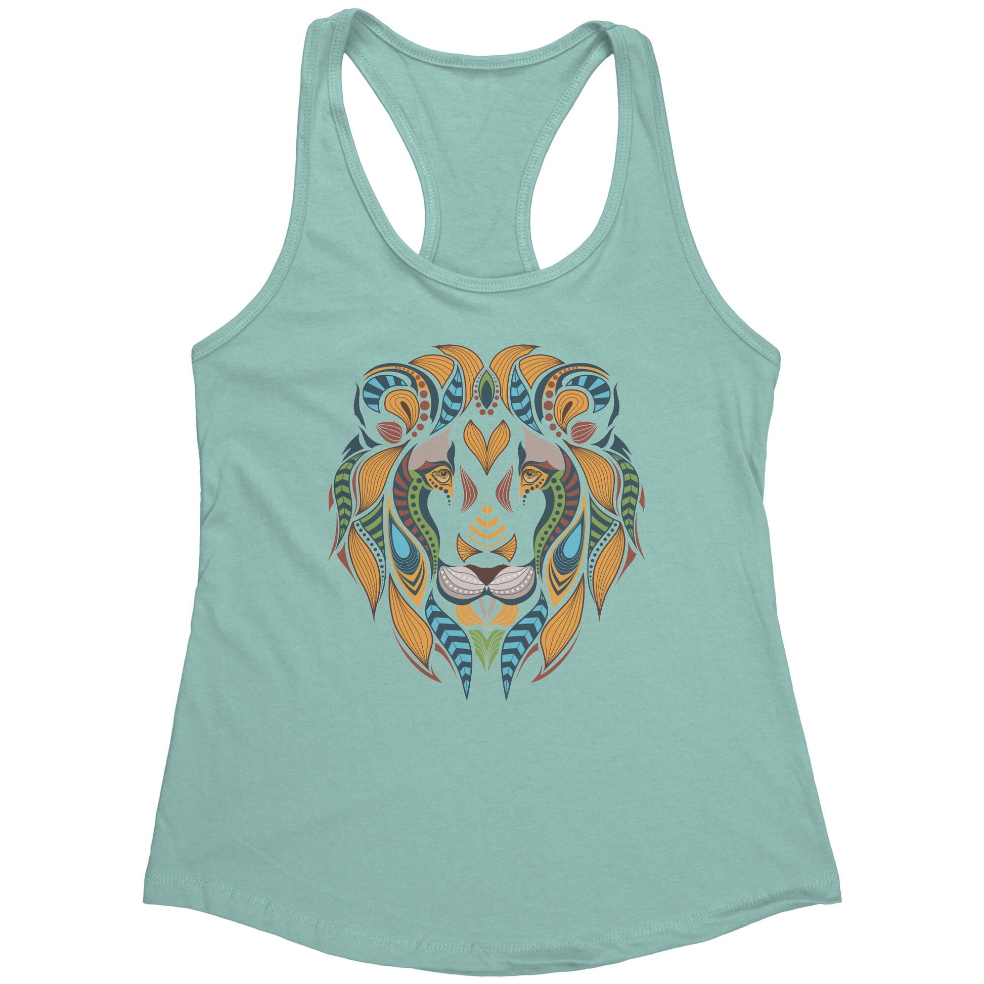 Lions Head Womens Tank Top African Tribal Racerback tank Africa shirt