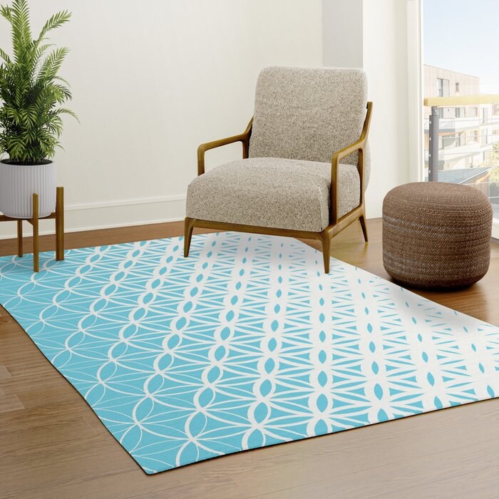 Sacred Geometry Rug light blue Rug spiritual Rug blue and white Floor Rug light blue Mat yoga Rugs 3x5 4x6 5x7 8x10 9x12 Large rugs