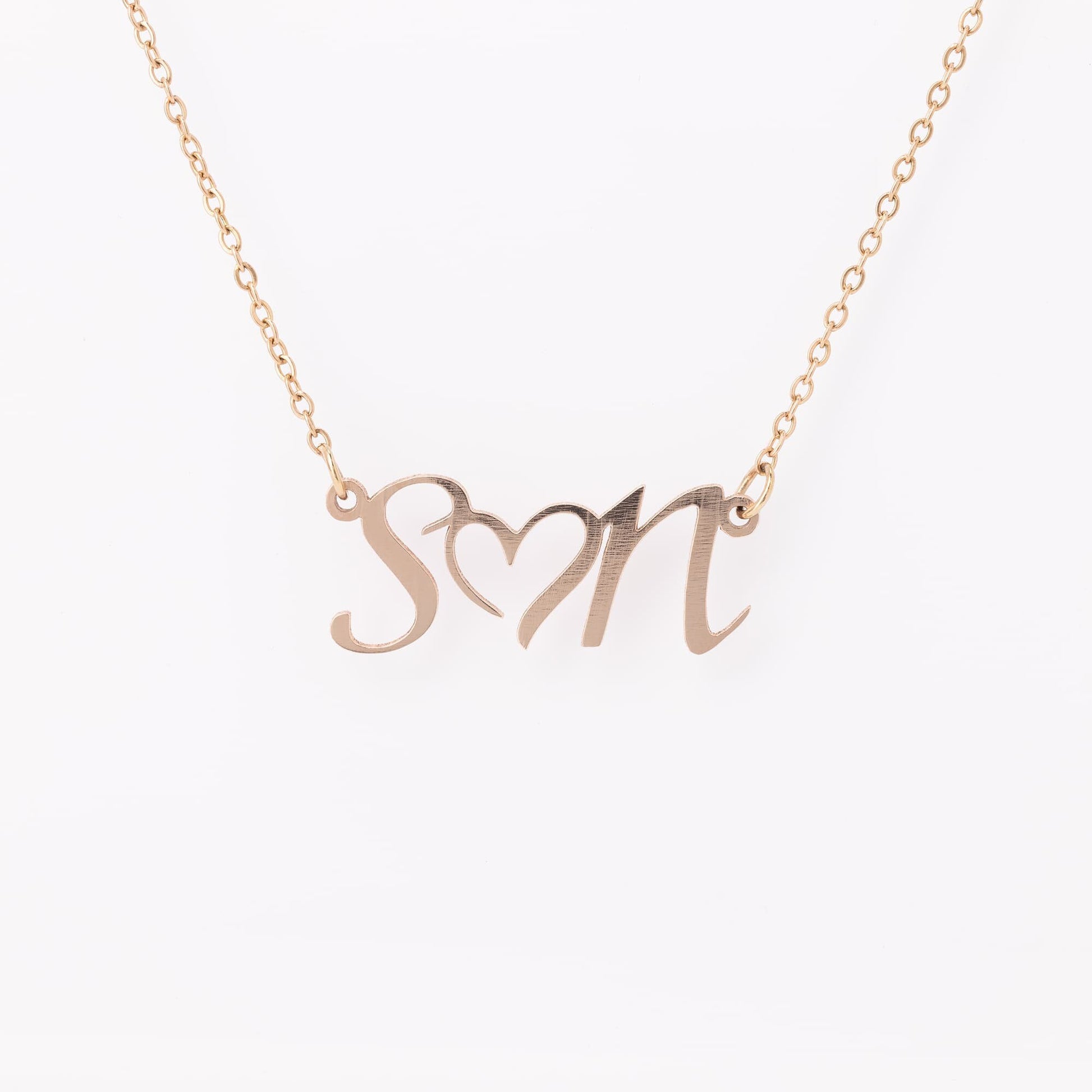 Custom initial heart Necklace Gold, Rose Gold or Silver, gift for woman, gift for loved one