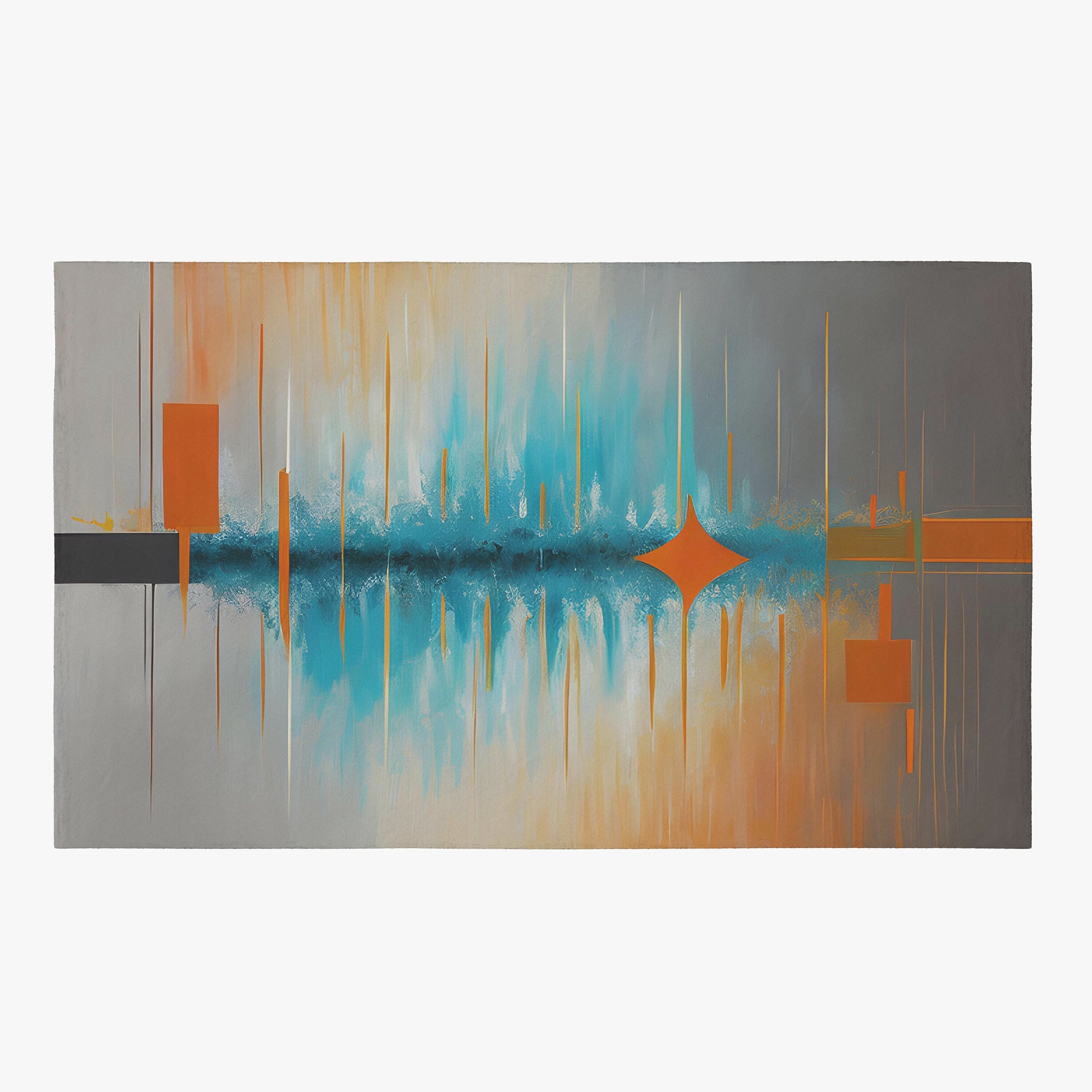 Abstract Art Rug gray orange blue Rug Modern art Floor Rugs 3'x5' 4'x6' 5'x7' 8' x 10' Large rugs