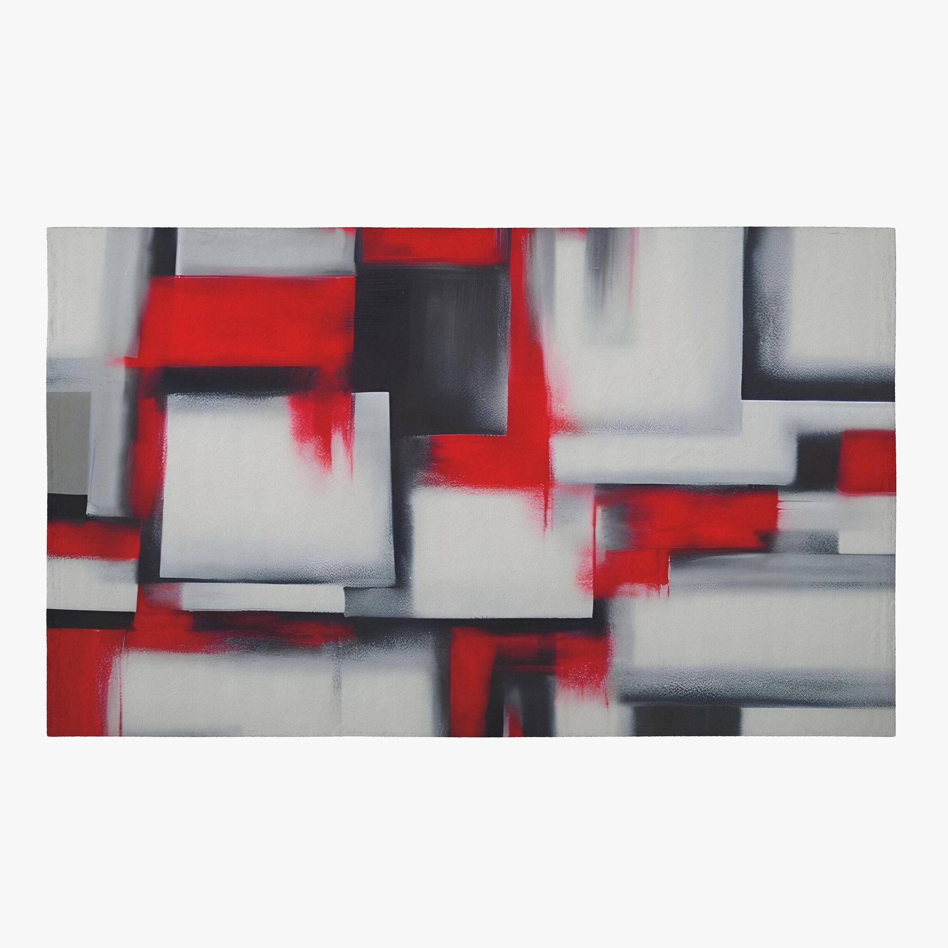 Abstract Art Rug red black white Rug Modern art Floor Rugs 3'x5' 4'x6' 5'x7' 8' x 10' Large rugs