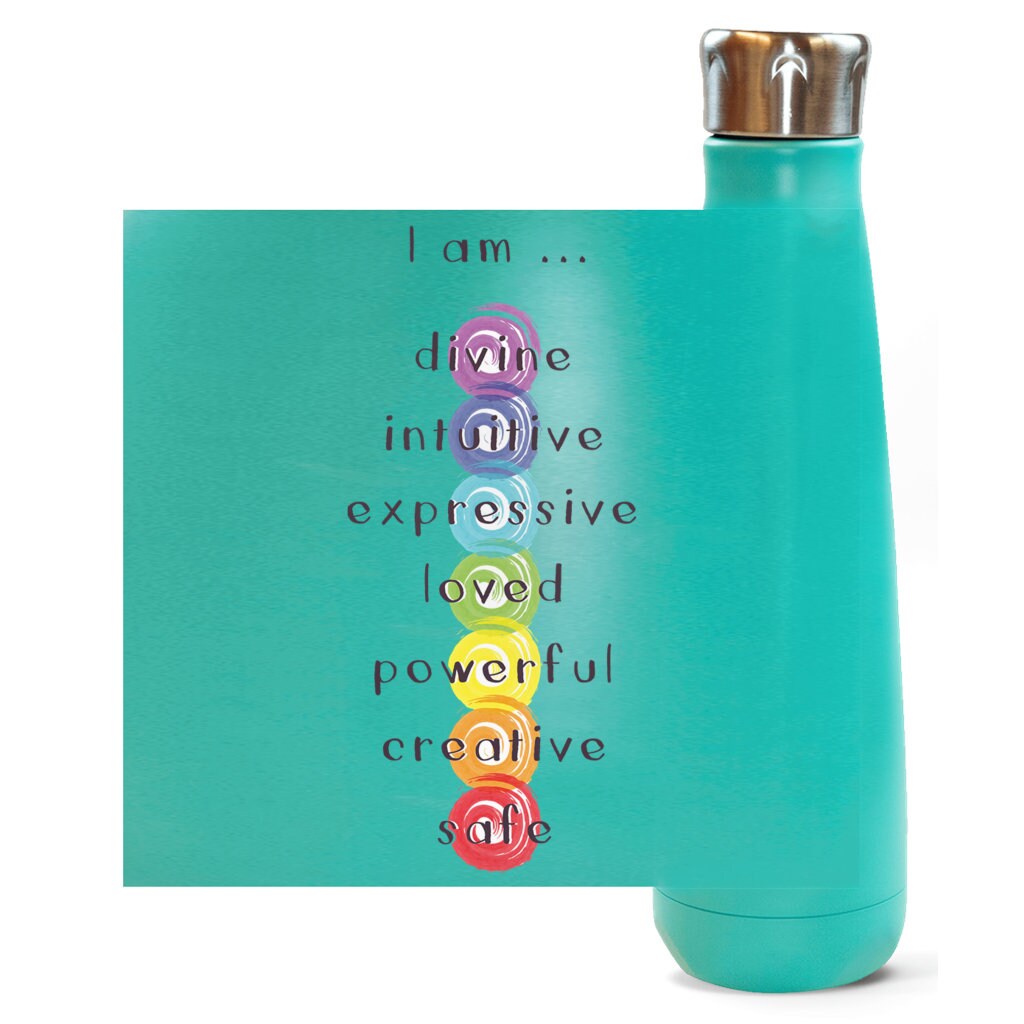 I Am Meditation Water Bottle Spiritual Gifts Inspirational Water Bottles Chakra Affirmations Chakras Water Bottles Positive Saying Yoga