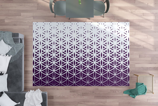 Sacred Geometry Rug Dark Purple Rug spiritual Rug purple and white Floor Rug deep purple Mat 3x5 4x6 5x7 8x10 9x12 Large rugs