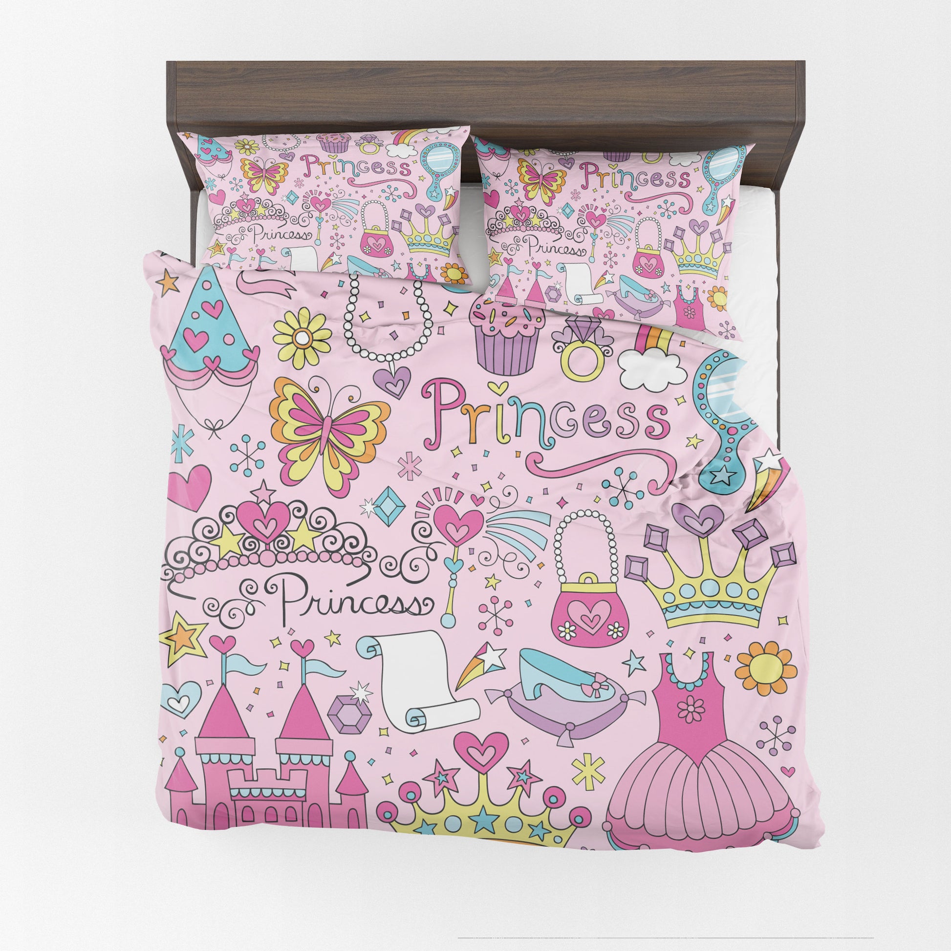 Princess Comforter or Duvet Cover Girls bedding girly duvet pink comforter rainbow comforter princess duvet princess bedding pink duvet