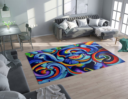 Colorful Rug abstract art rugs psychedelic rug colorful floor rug grafiti rug graffiti rugs hippy rug psychadelic rug large gifts unique