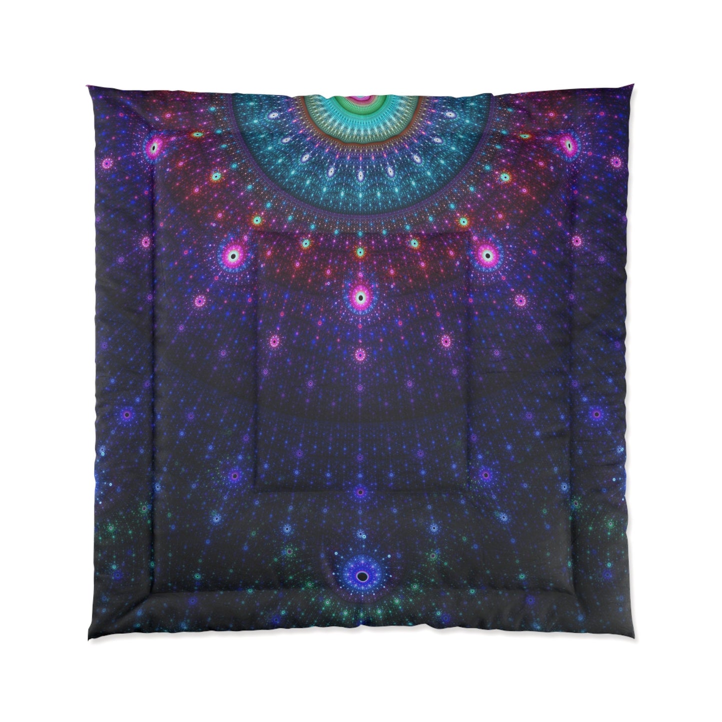 Purple Fractal Mandala Comforter or Duvet Cover bedding spiritual bedding sacred geometry comforter gypsy comforter blue duvet cover