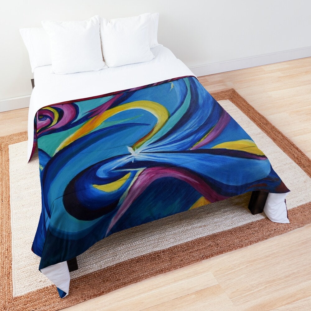 Abstract Art Duvet Cover or Comforter Artsy bedding Twin Queen King bedding blue colorful bedding abstract art duvet