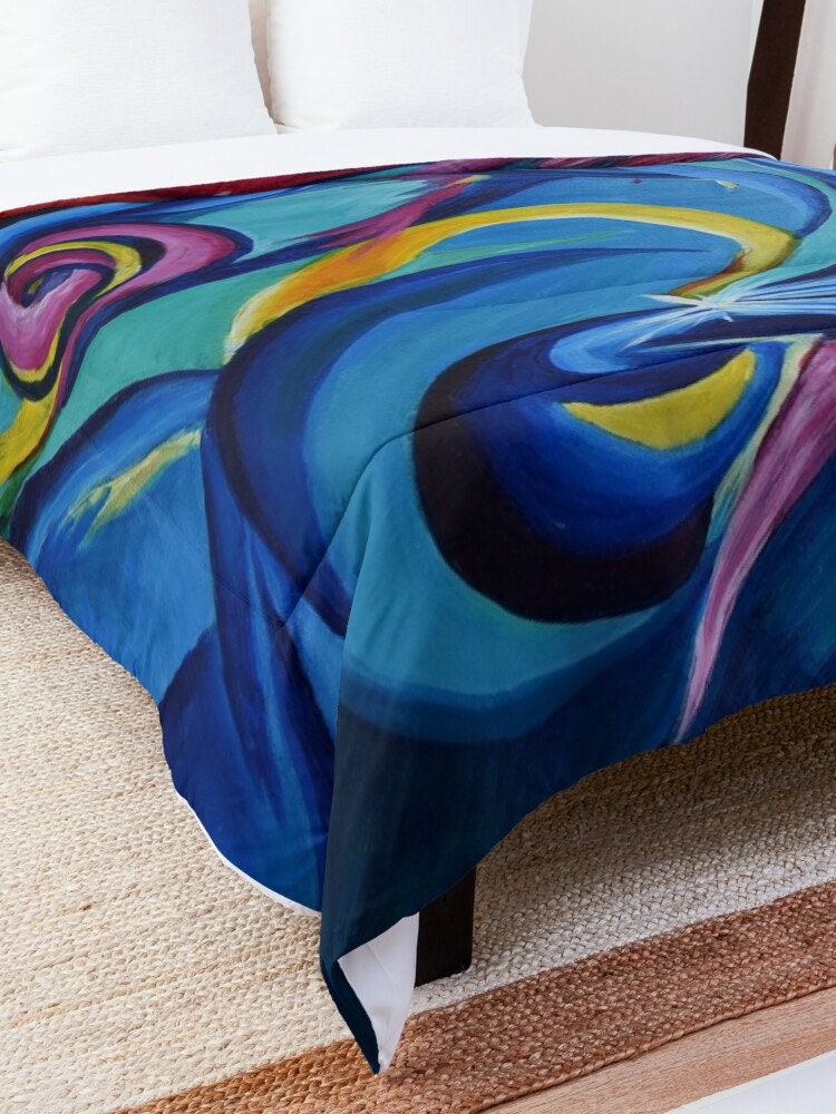 Abstract Art Duvet Cover or Comforter Artsy bedding Twin Queen King bedding blue colorful bedding abstract art duvet