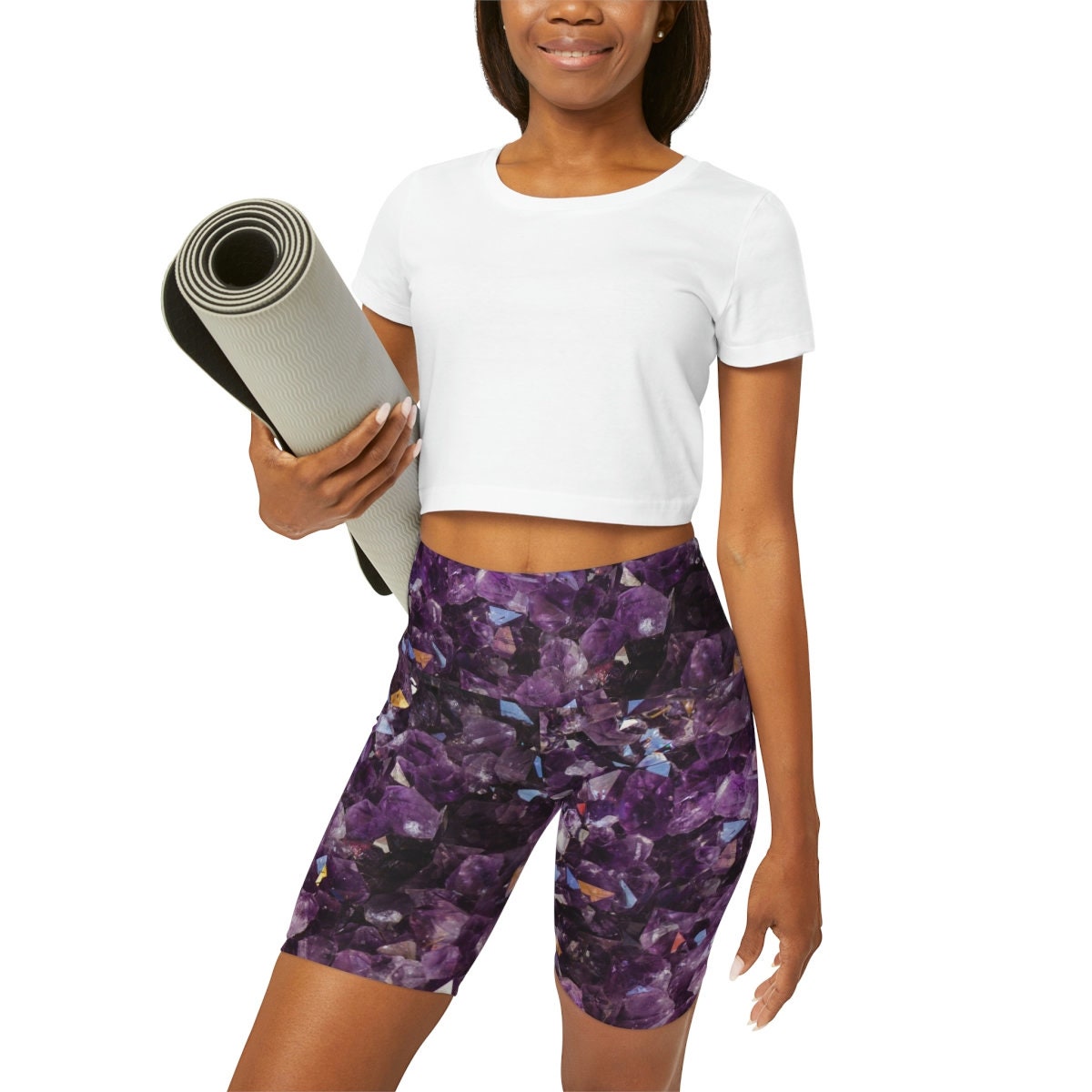 Amethyst Yoga Pants purple leggings crystal yoga pants amethyst capri leggings amethyst spandex spiritual yoga pants