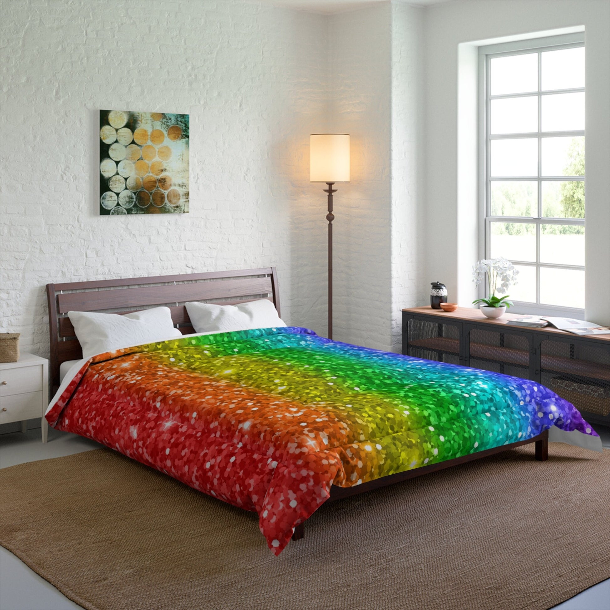 Rainbow Comforter or Duvet Cover Girls bedding girly duvet rainbow comforter rainbow comforter gay pride duvet gay pride bedding colorful