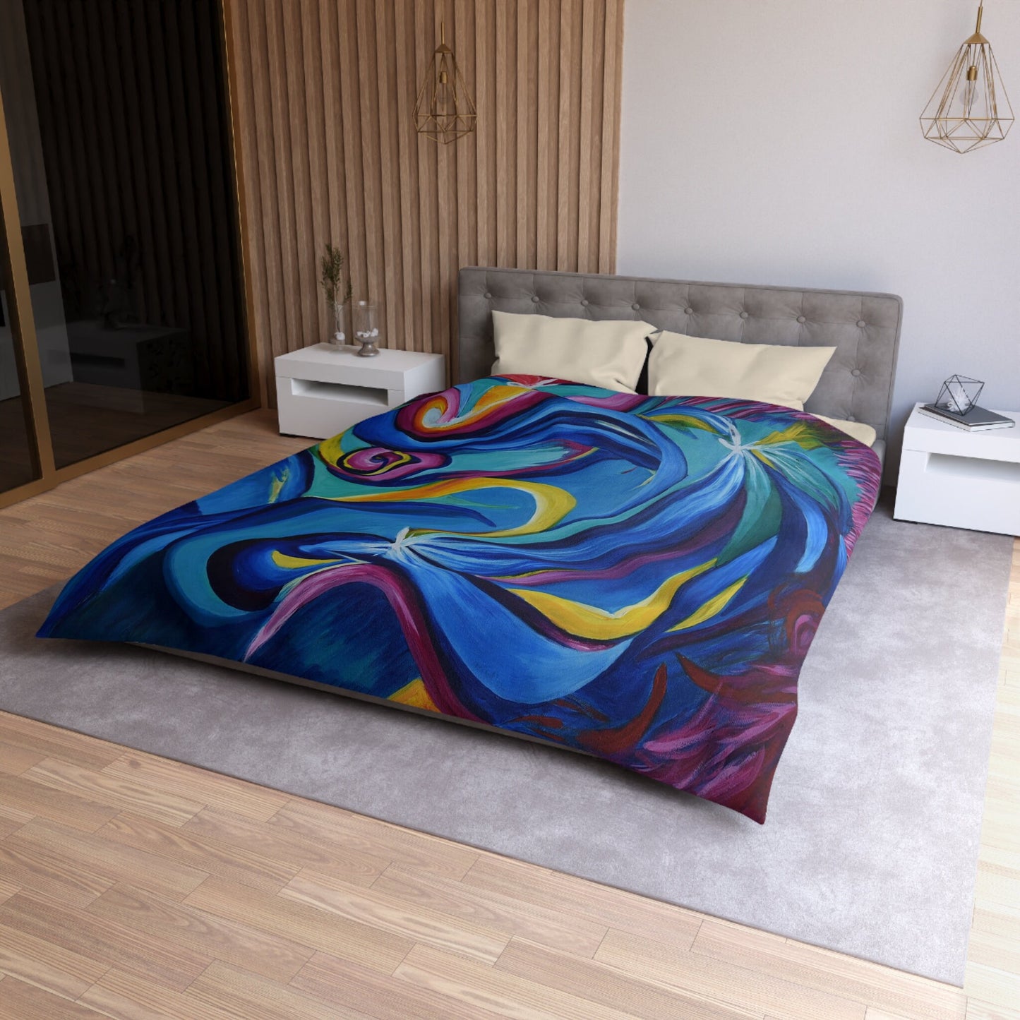 Abstract Art Duvet Cover or Comforter Artsy bedding Twin Queen King bedding blue colorful bedding abstract art duvet