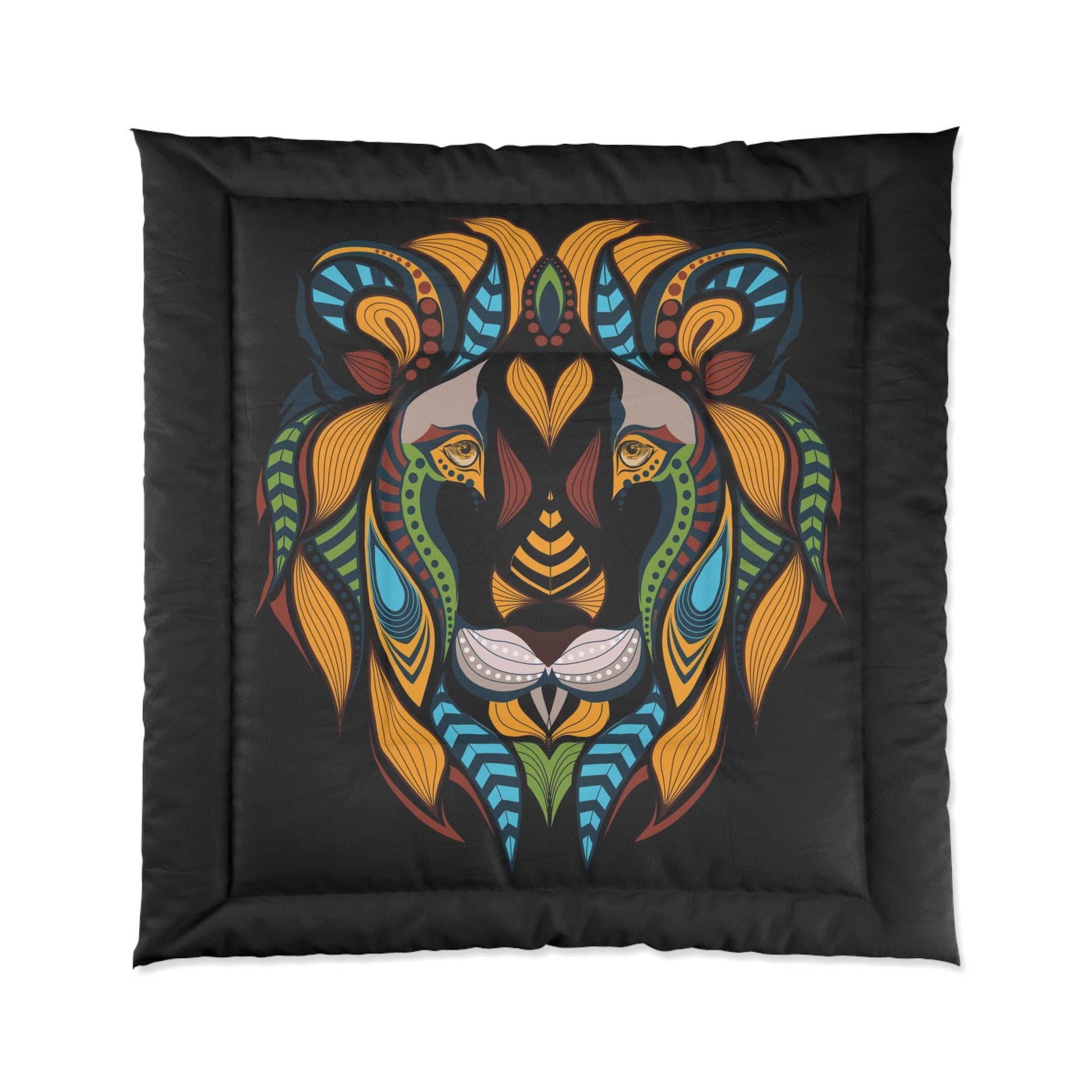 Lion Head Comforter or Duvet Cover african bedding lions head bedding africa comforter tribal bedding