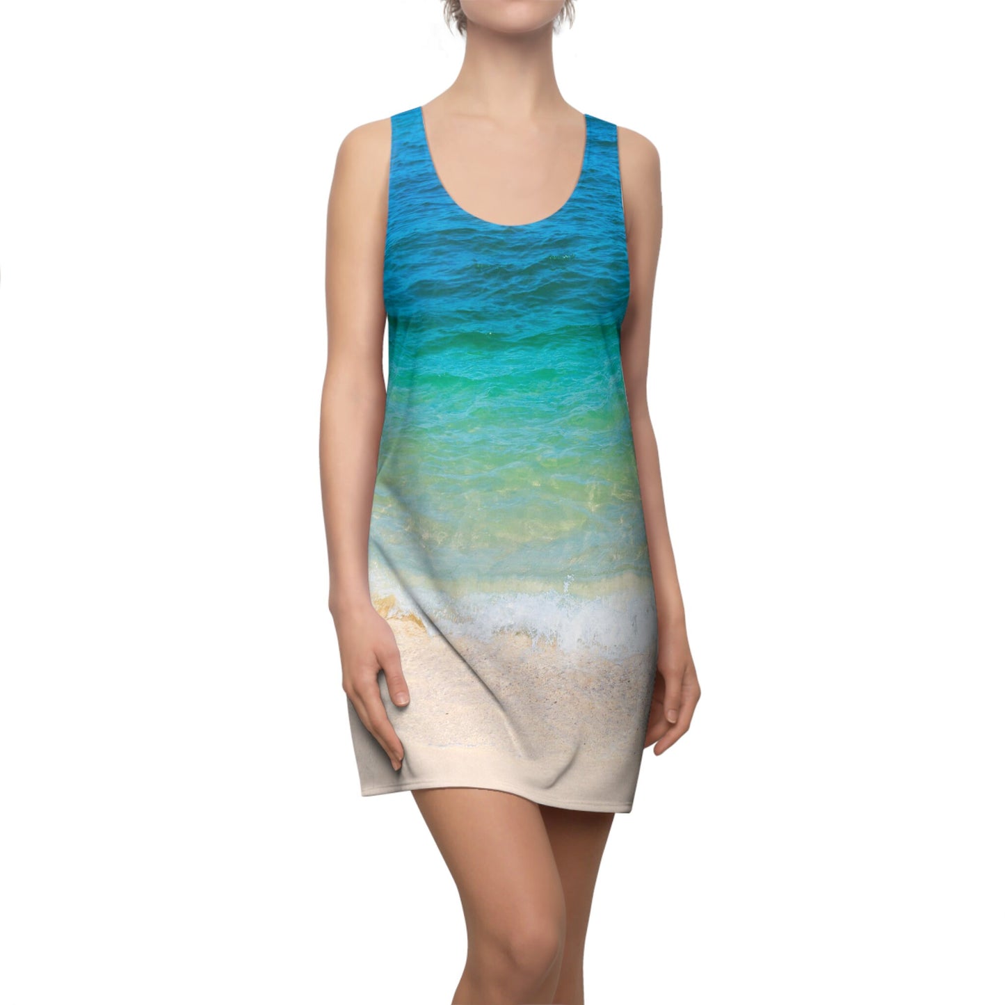 Ocean water Dress blue sleeveless dress beach summer dress beachy racerback dress summer