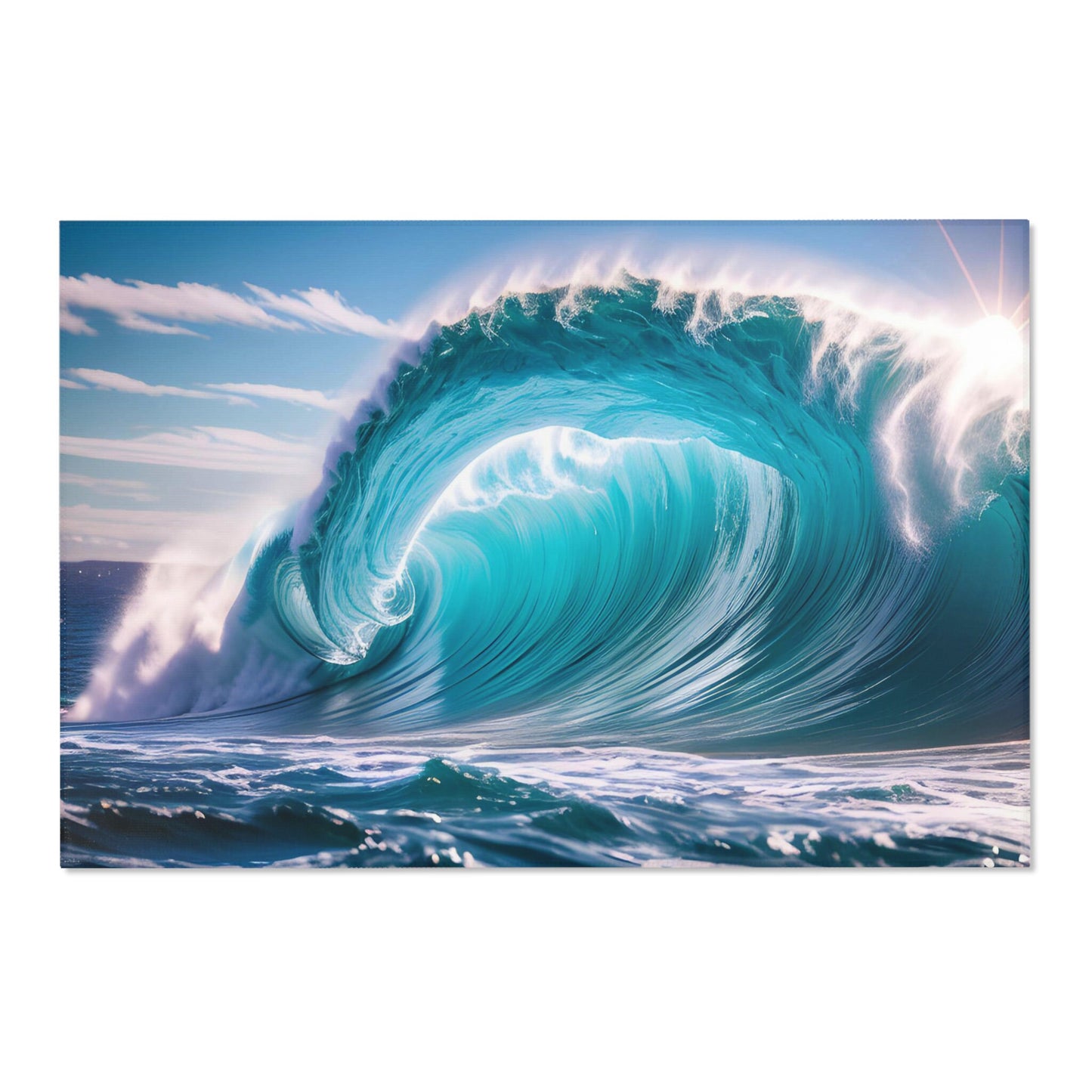 Wave Curl Rug wave crest rugs ocean beach water rug surfer rug blue 2x3 4x6 5x7 8x10