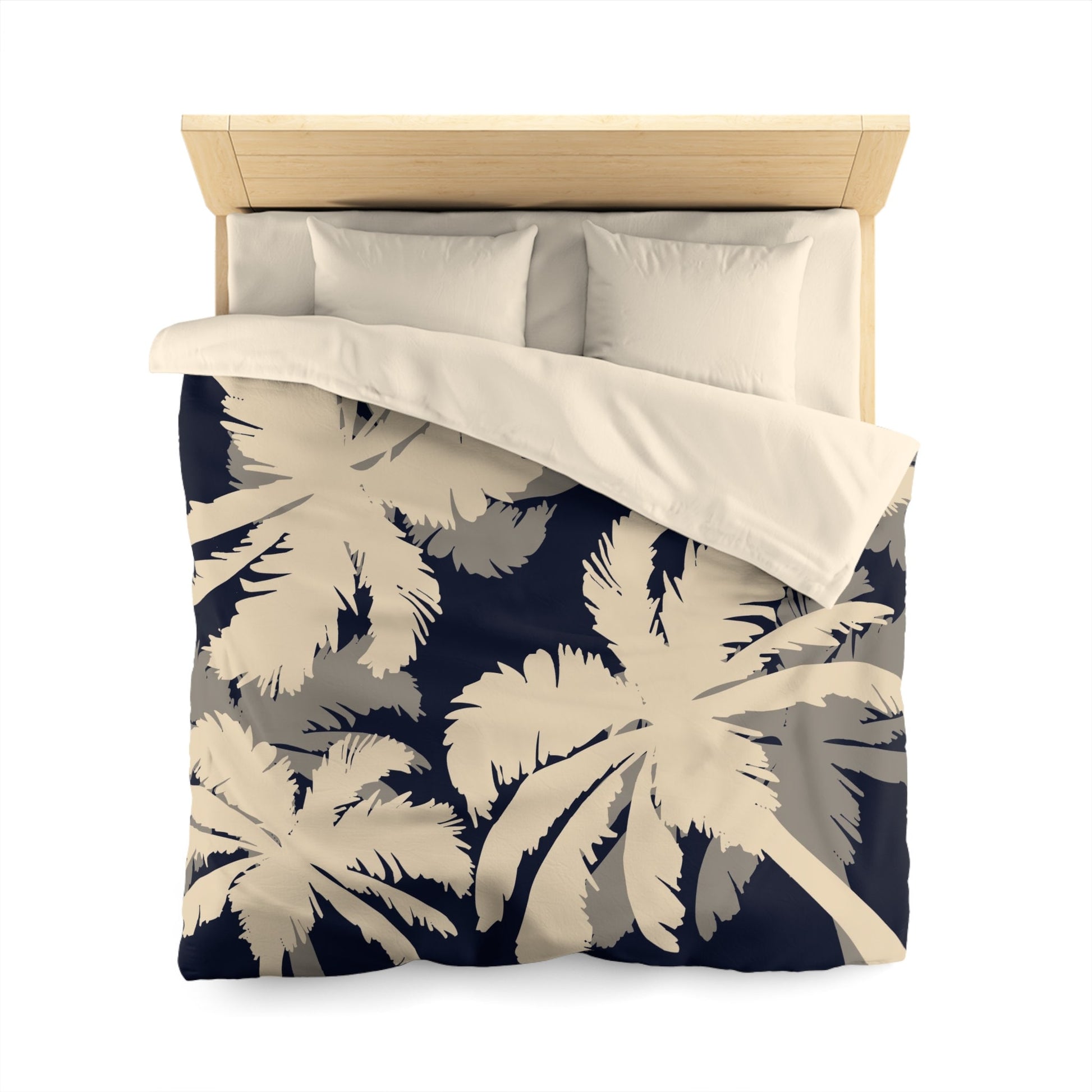 Palm Trees Duvet Cover or Comforter nautical bedding tropical navy gray beige bedding beachy comforter ocean duvet covers