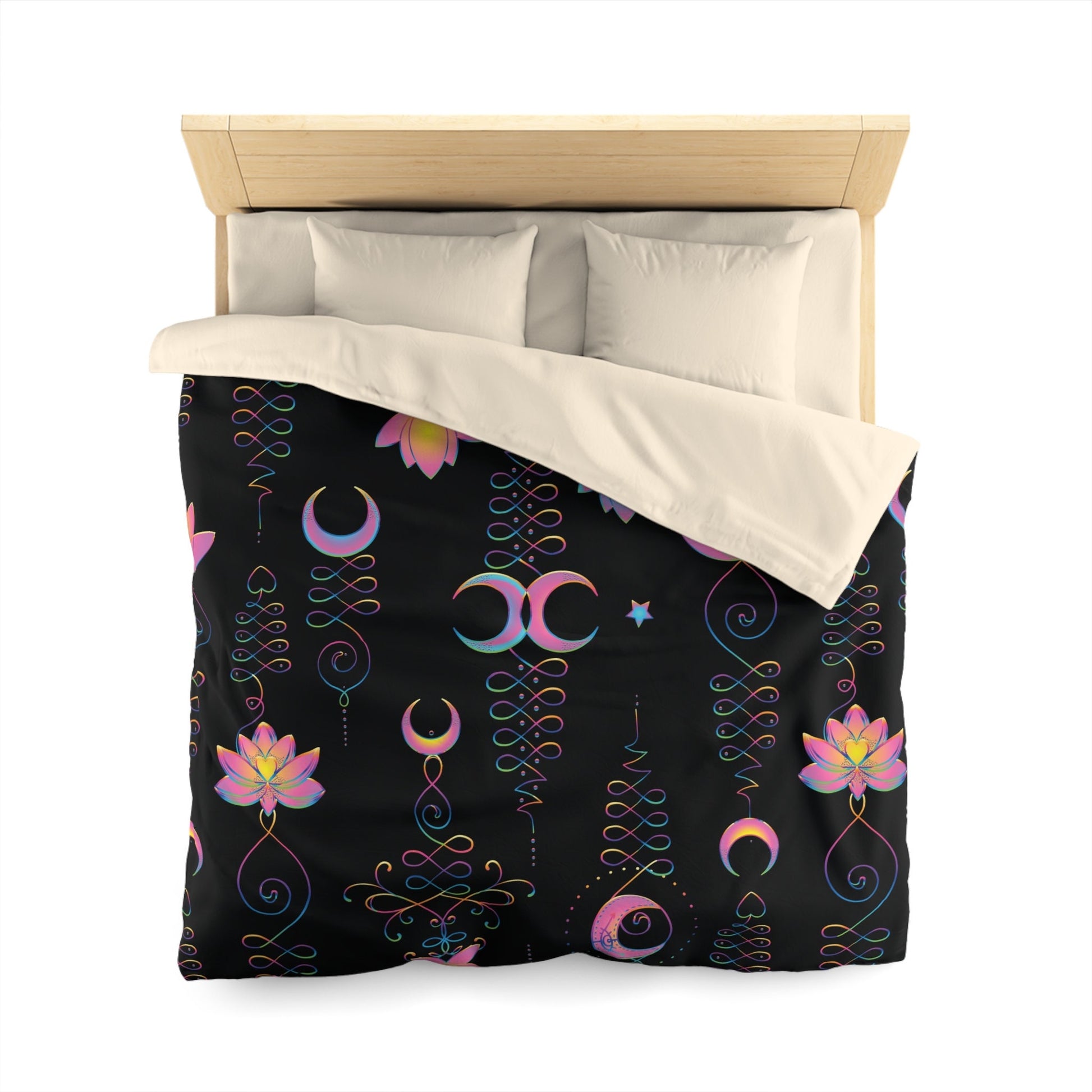 Lotus Moon Unalome Sacred Geometry Comforter or Duvet Cover spiritual bedding flower bedding lotus comforters