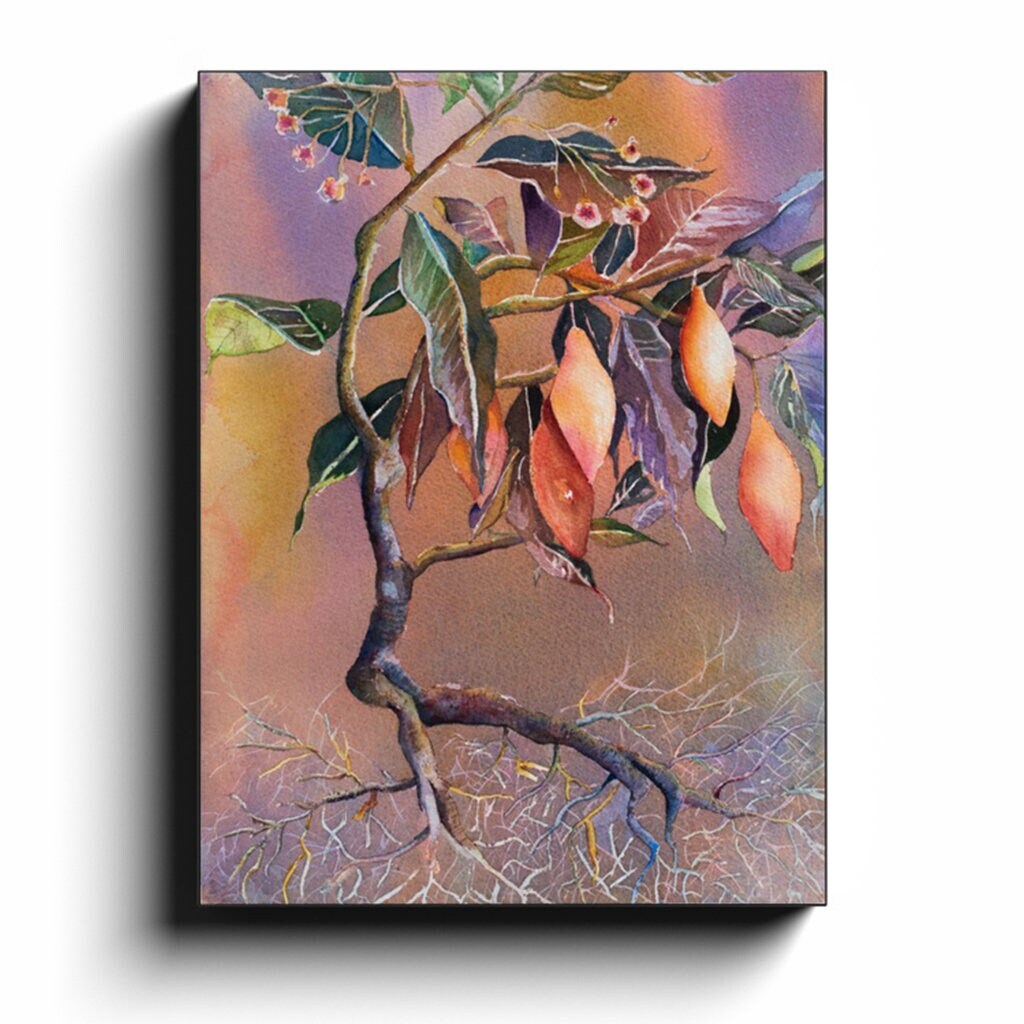 Tabernanthe Canvas Wrap artwork africa plant art African root watercolor