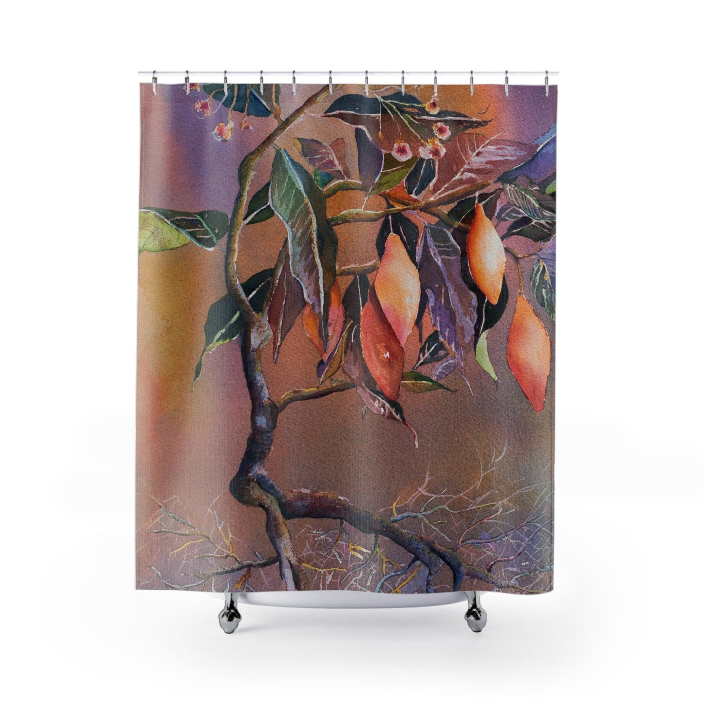 Tabernanthe Shower Curtain African tree roots bathroom decor shower curtains watercolor original artwork