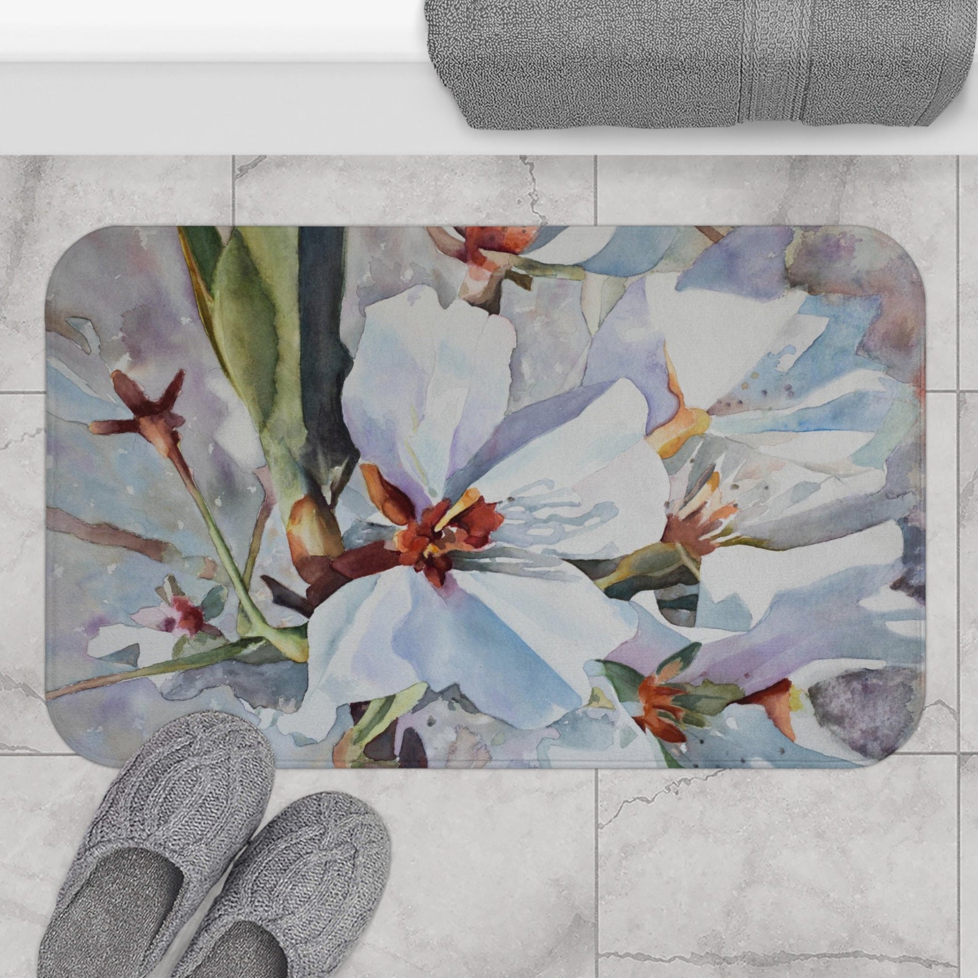 White Floral Shower Curtain pastels magnolia shower curtains white flowers shower curtain & or bath mat