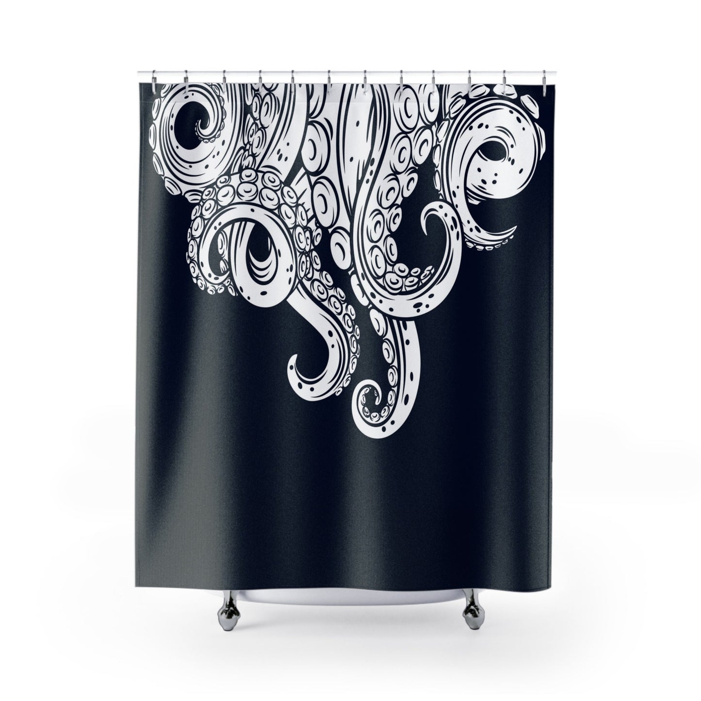 Octopus Navy shower curtain tentacles shower curtains nautical ocean shower curtain tentacle