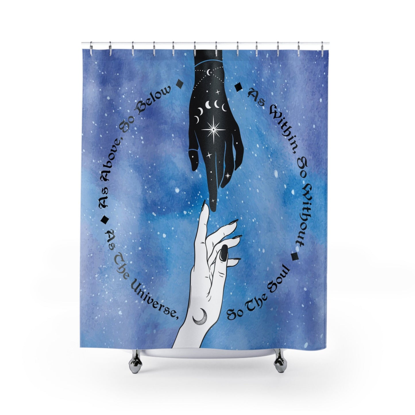 As Above so below Shower curtain & or Bath mat blue shower curtain spiritual karma celestial bath