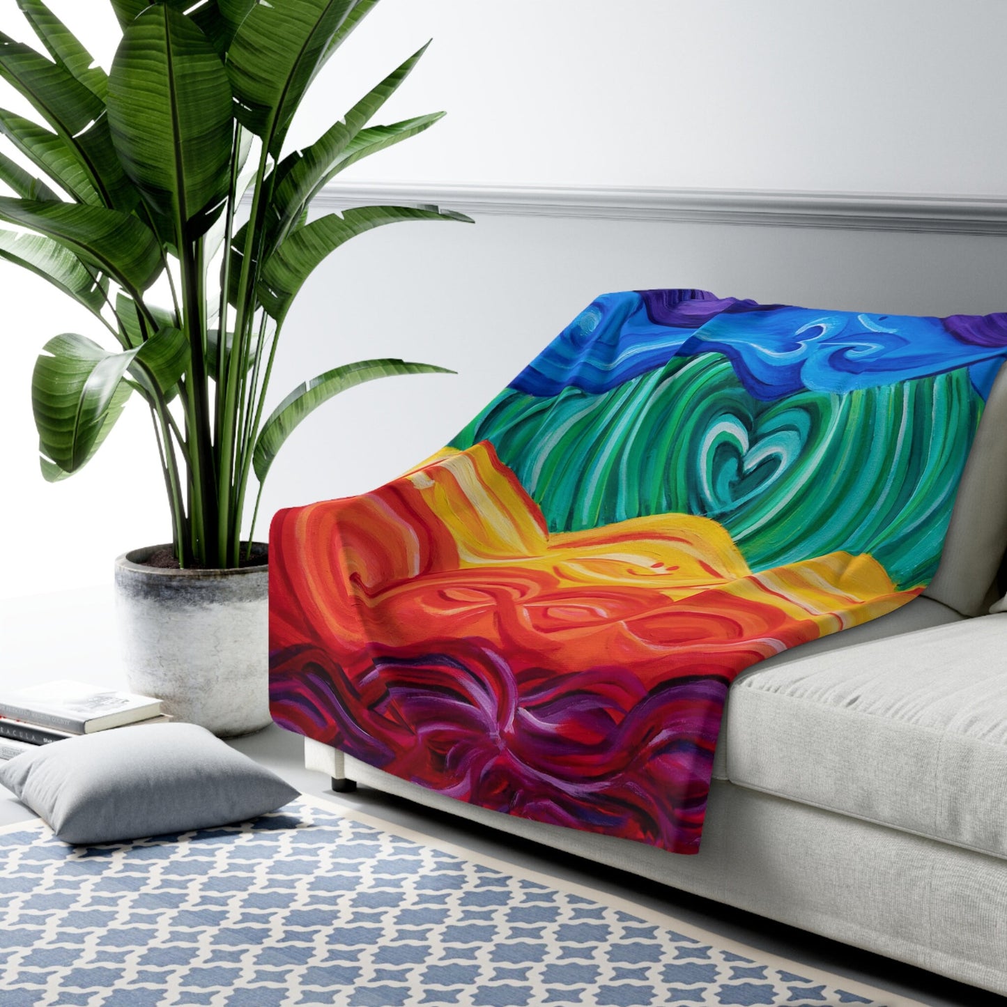 Chakra Blanket Rainbow Spiritual yoga Gift Chakras Colorful blanket Unique Throw Blanket Couch blanket psychadelic soft