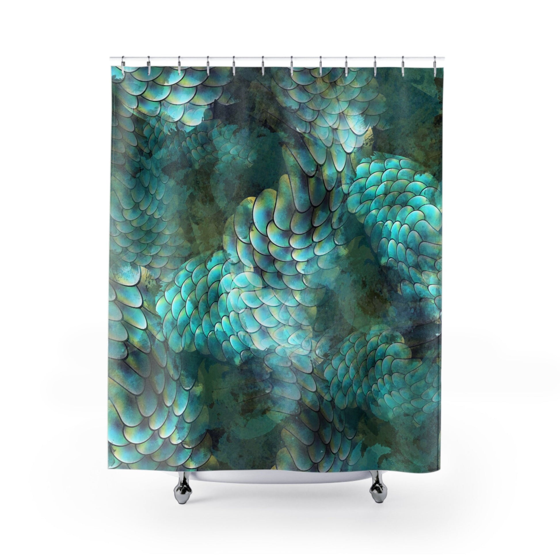 Mermaid shower curtain aqua shower curtains mermaids shower curtain ocean shower curtains mermaid decor fish scales shower curtains marine