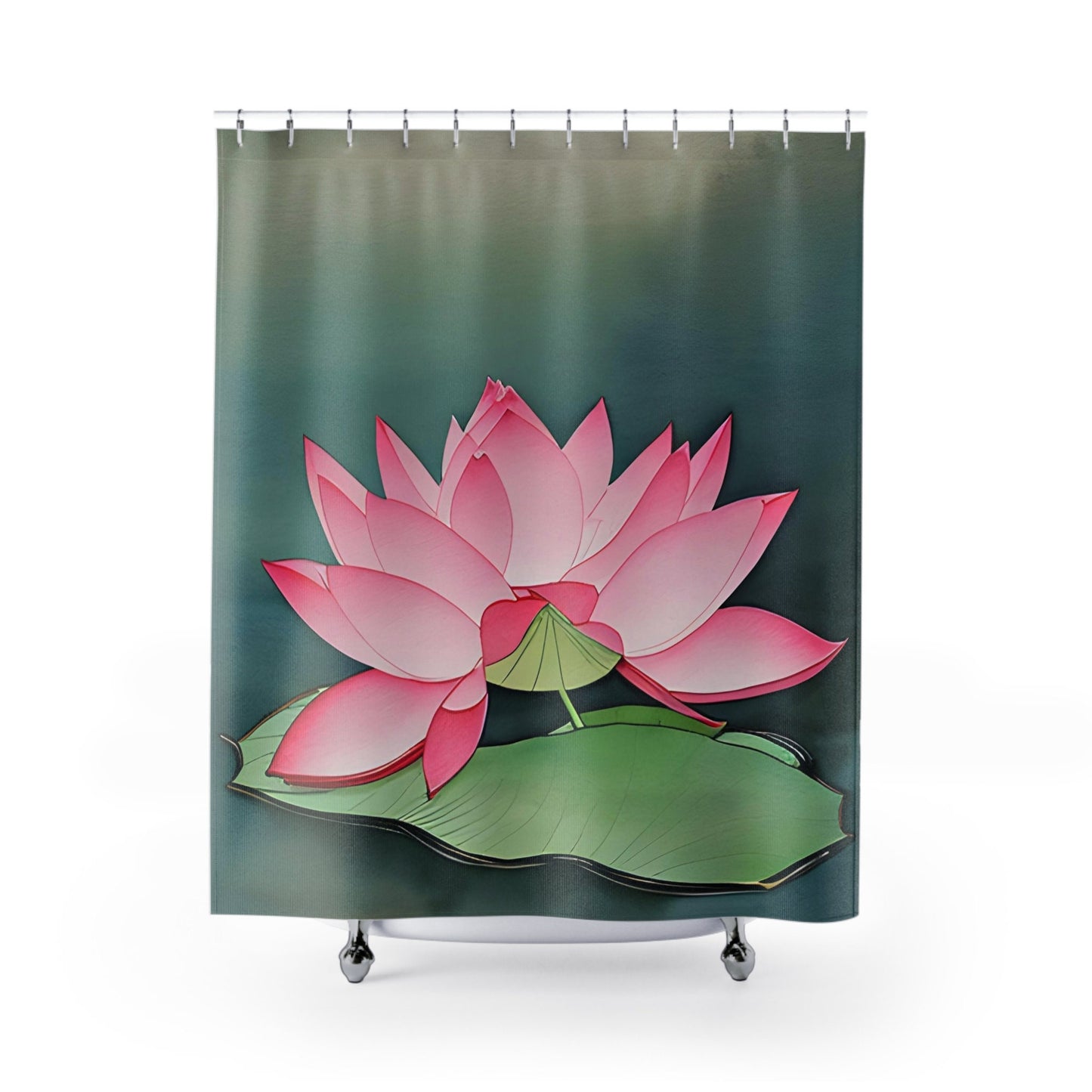 Lotus Flower shower curtain & or bath mat zen shower curtains spa green pink lotus shower curtain lotus bathroom