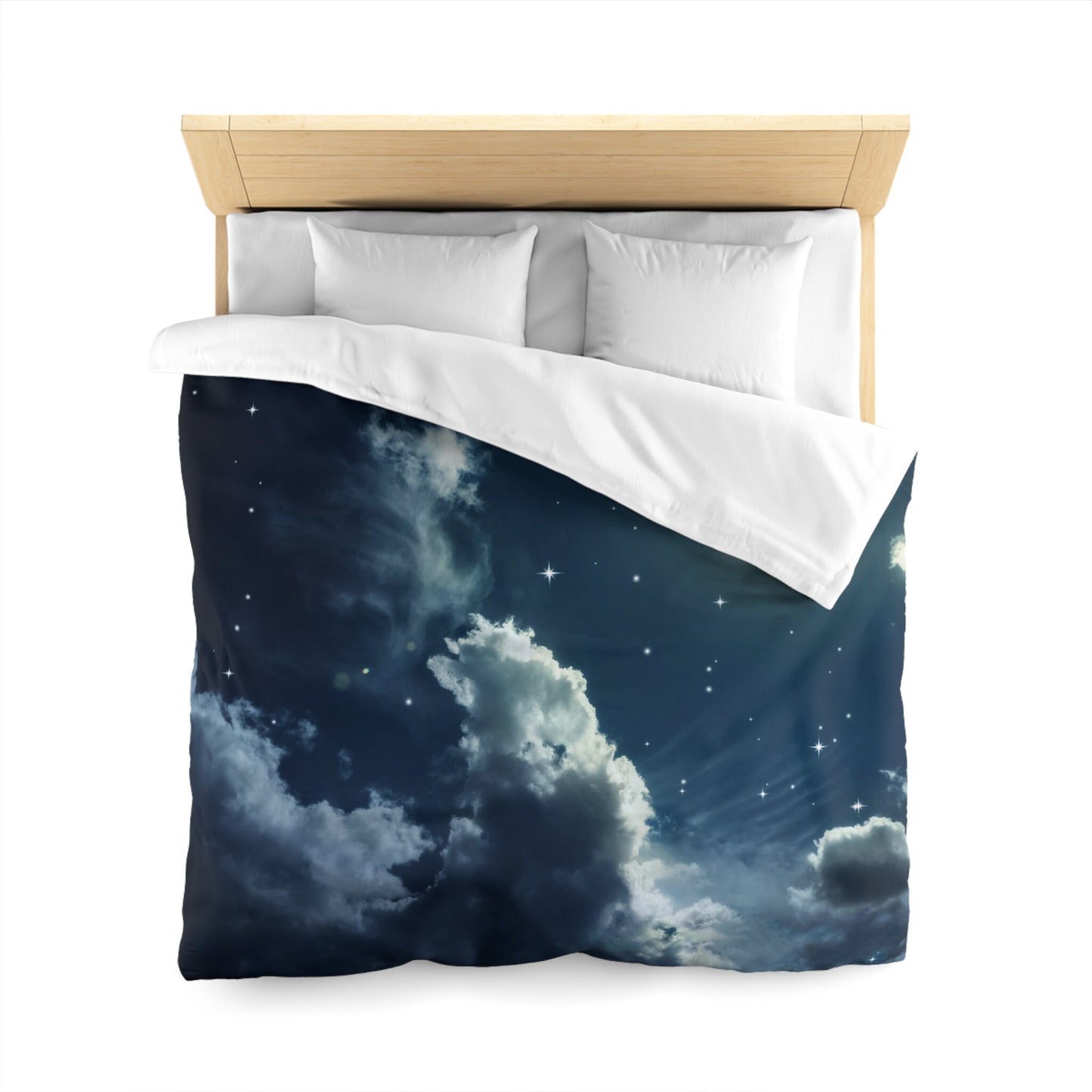 Nights Sky Comforter or Duvet Cover blue bedding moon bedding clouds comforter stars duvet blue comforter moon bedroom decor moon comforter