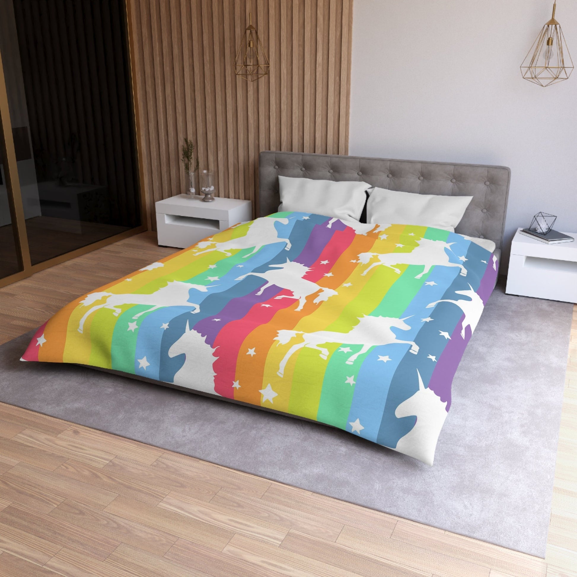 Rainbow Unicorn Comforter or Duvet Cover unicorn bedding unicorn duvet rainbow comforter rainbow duvet unicorns bedding rainbow decor gay