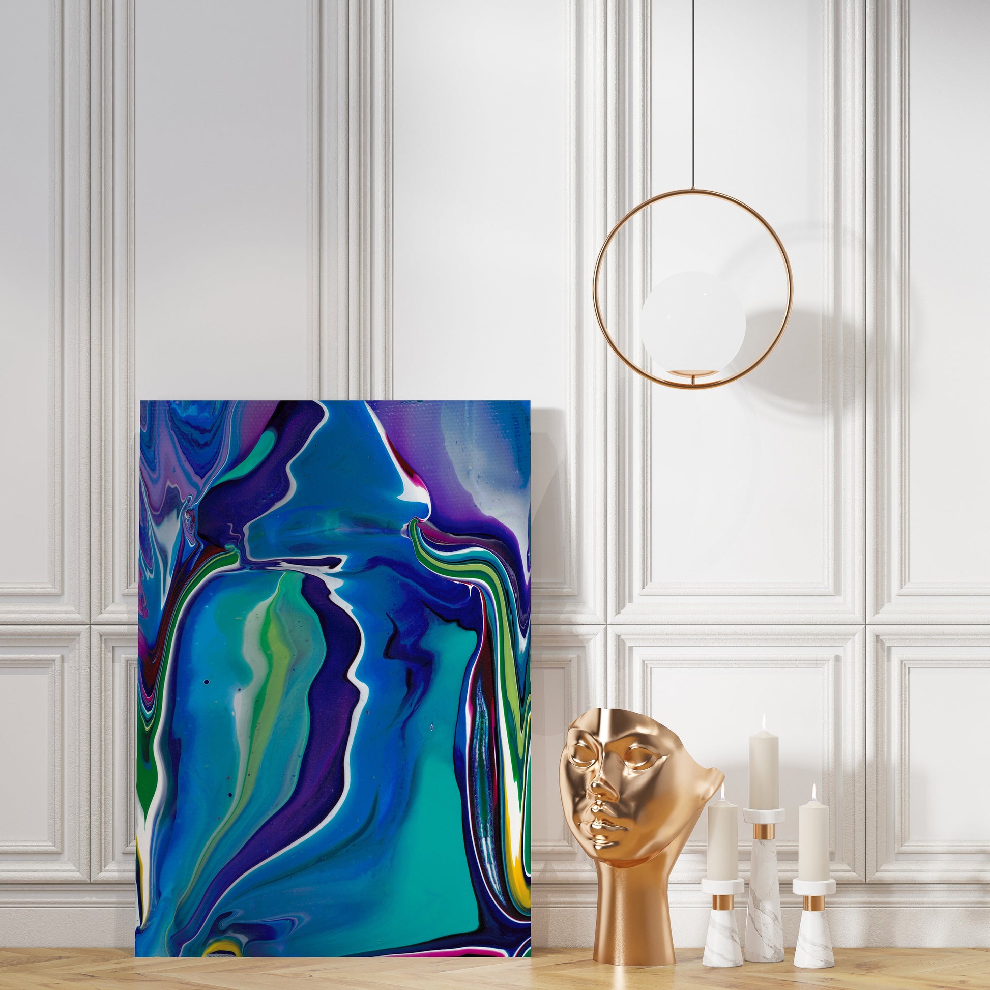 Abstract Blue Purple Canvas Wrap contemporary artwork modern art colorful bright