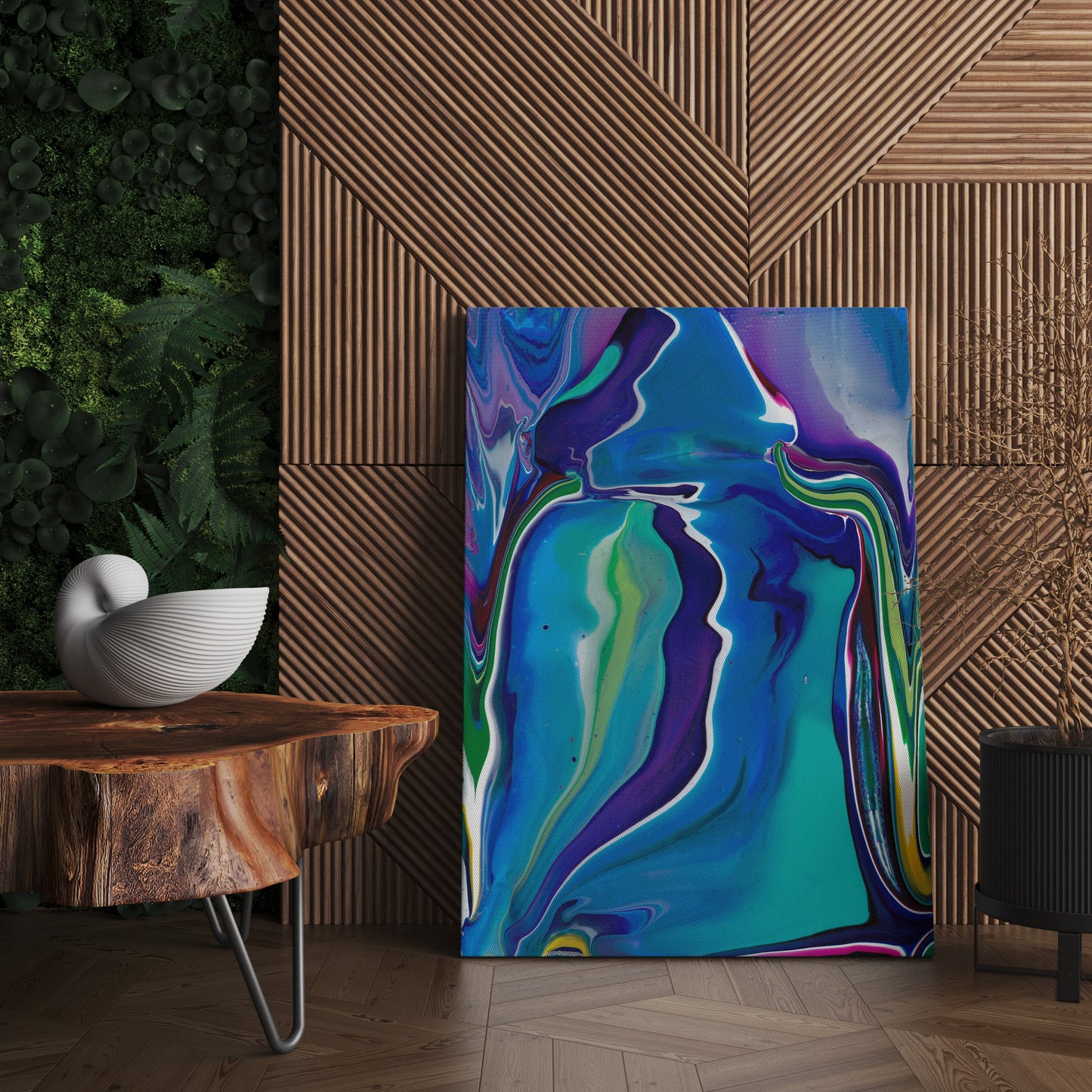 Abstract Blue Purple Canvas Wrap contemporary artwork modern art colorful bright