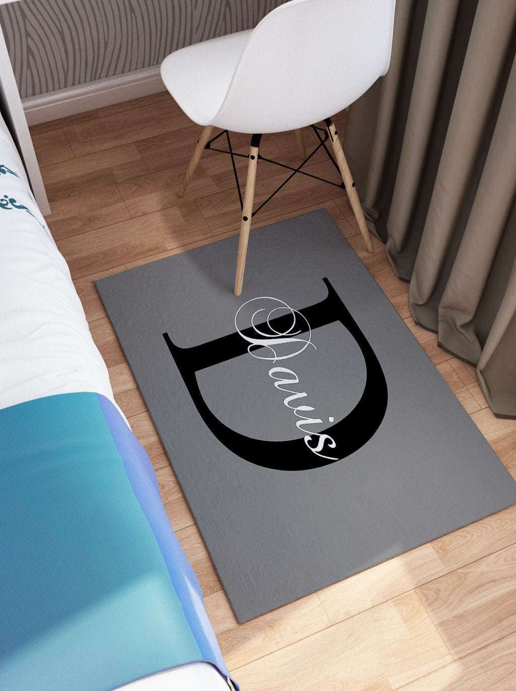 Custom Monogram Rug letter personalised rug name personalized floor matt customized rugs