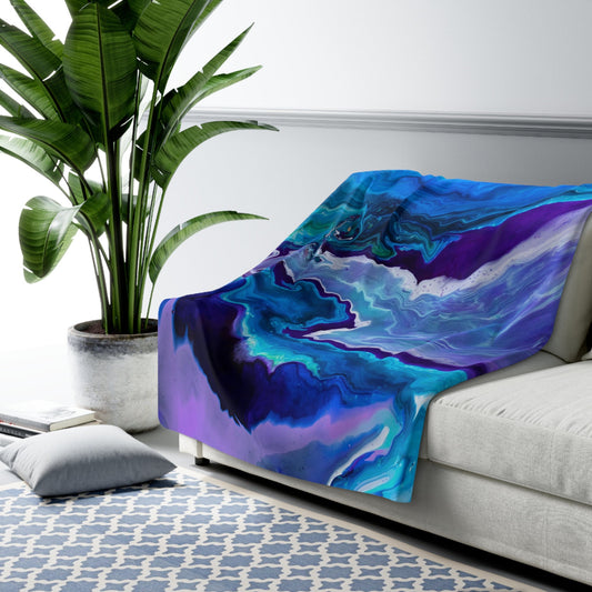Blue Purple blanket psychadelic blanket ocean throw blanket Colorful Kids Baby Unique Throw Blanket Couch hippy psychedelic soft