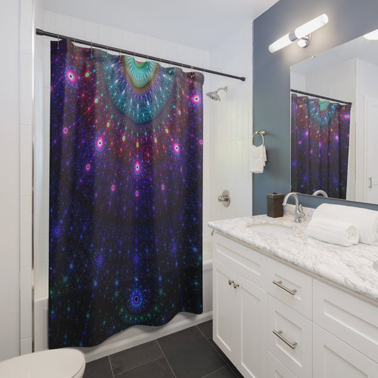 Purple Fractal Mandala Shower Curtain or bathmat sacred geometry bath mandalas shower curtains gypsy blue bathroom