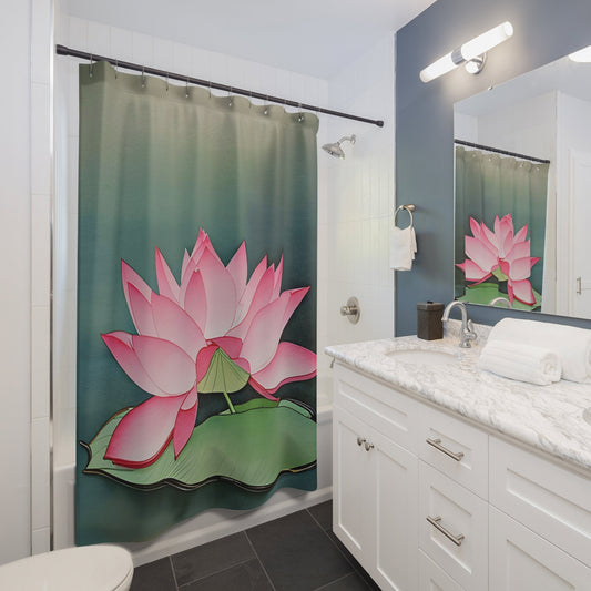 Lotus Flower shower curtain & or bath mat zen shower curtains spa green pink lotus shower curtain lotus bathroom