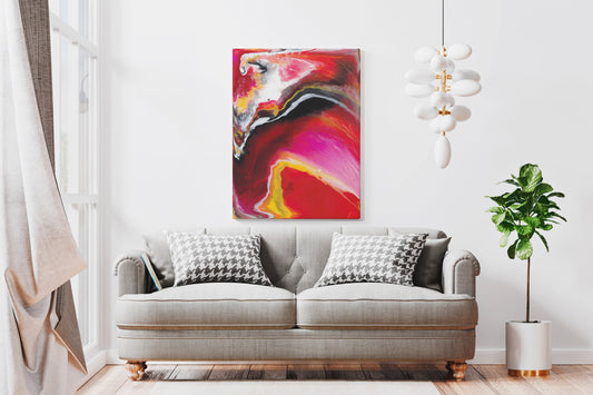 Abstract Red Yellow Canvas Wrap contemporary artwork modern art colorful bright