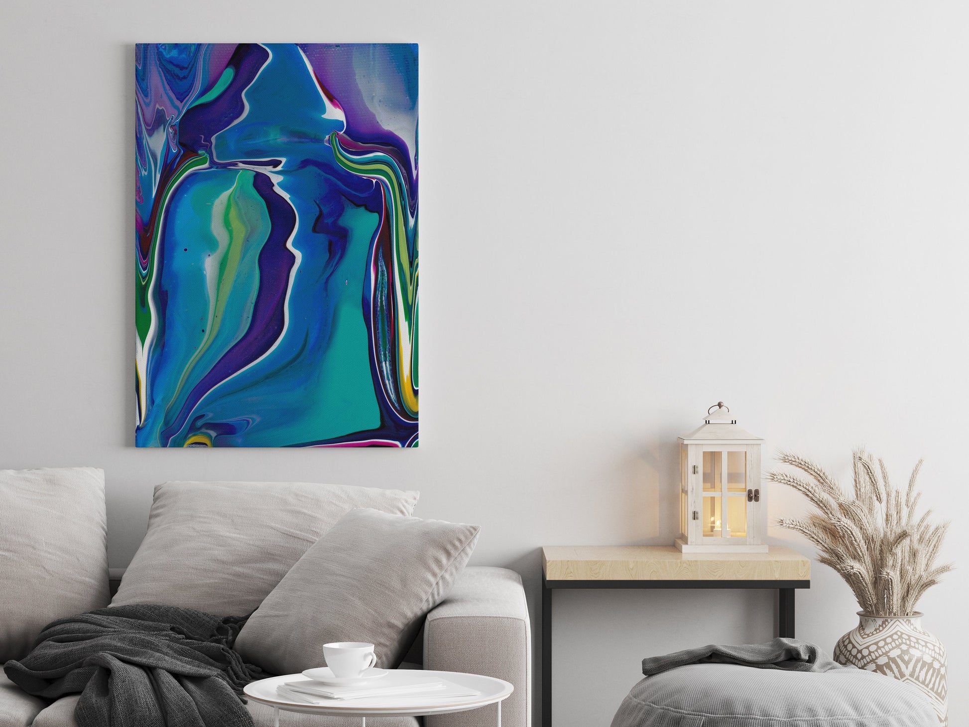 Abstract Blue Purple Canvas Wrap contemporary artwork modern art colorful bright