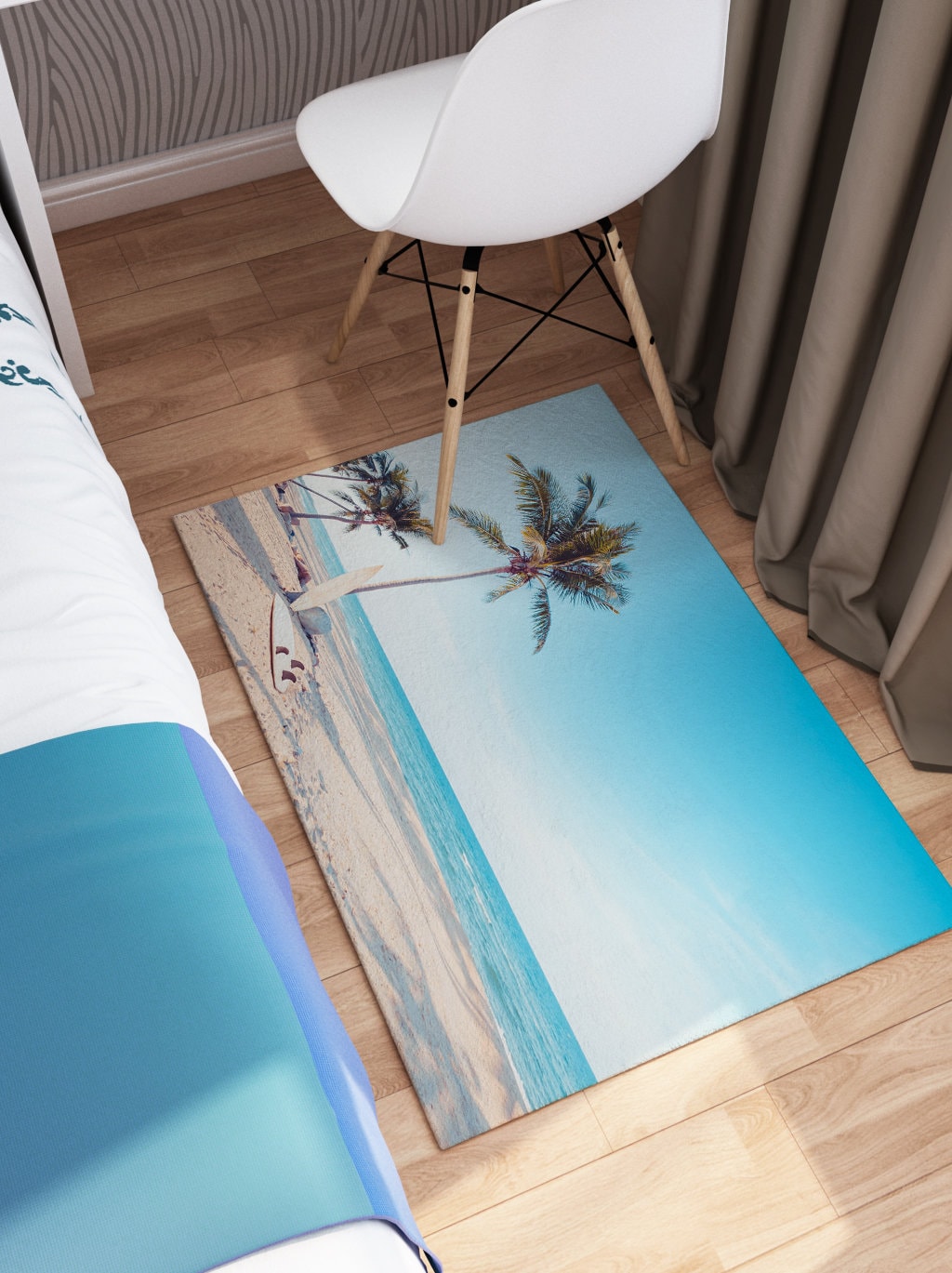 Beach Surfboards Rug Beige Rug Ocean Rug Beachy Floor Rug 2x3 3x5 4x6 5x7 8x10 Large rugs ocean decor