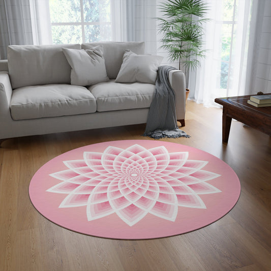 Pink Lotus Flower Rug 5' round rugs