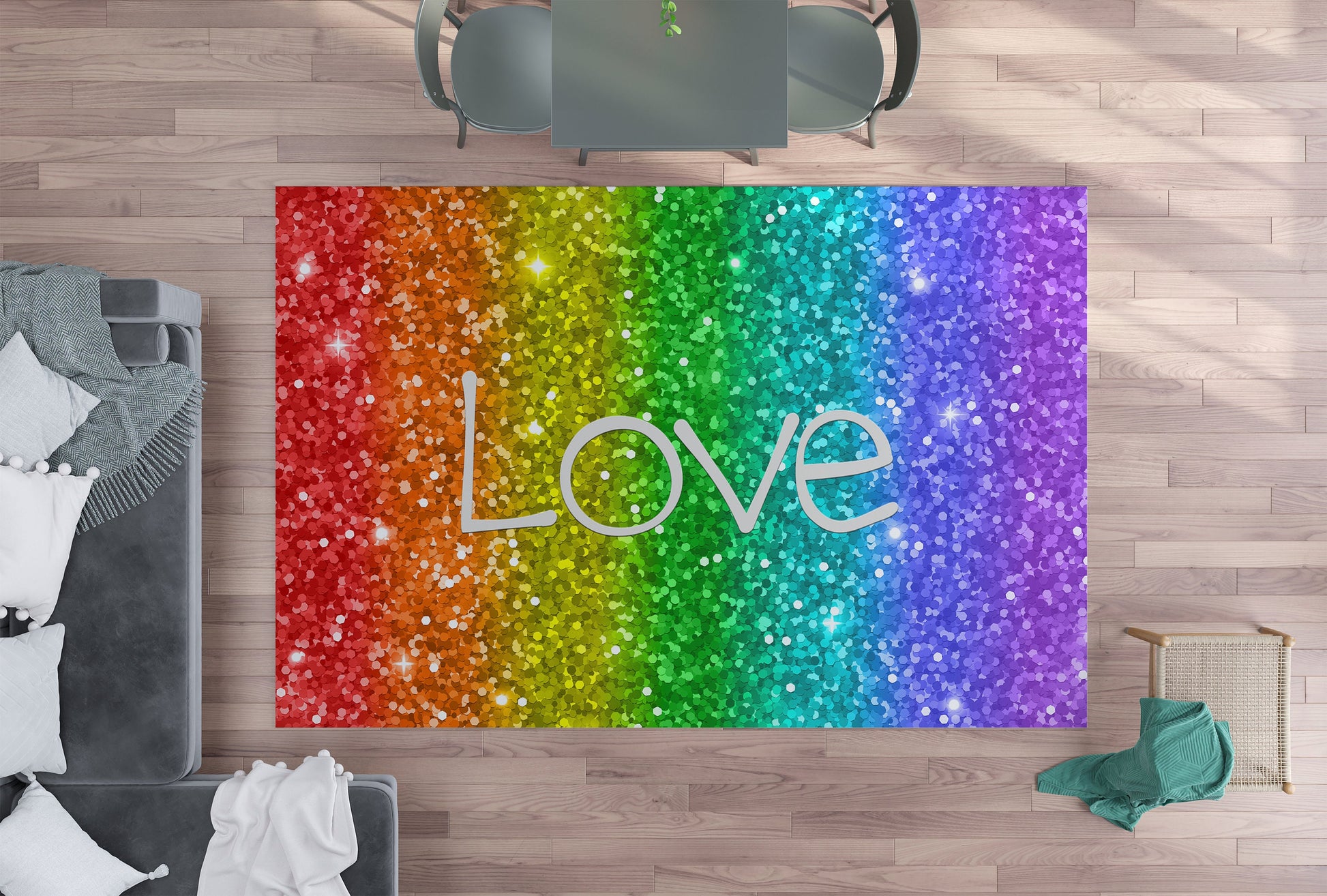 Love Rainbow Rug