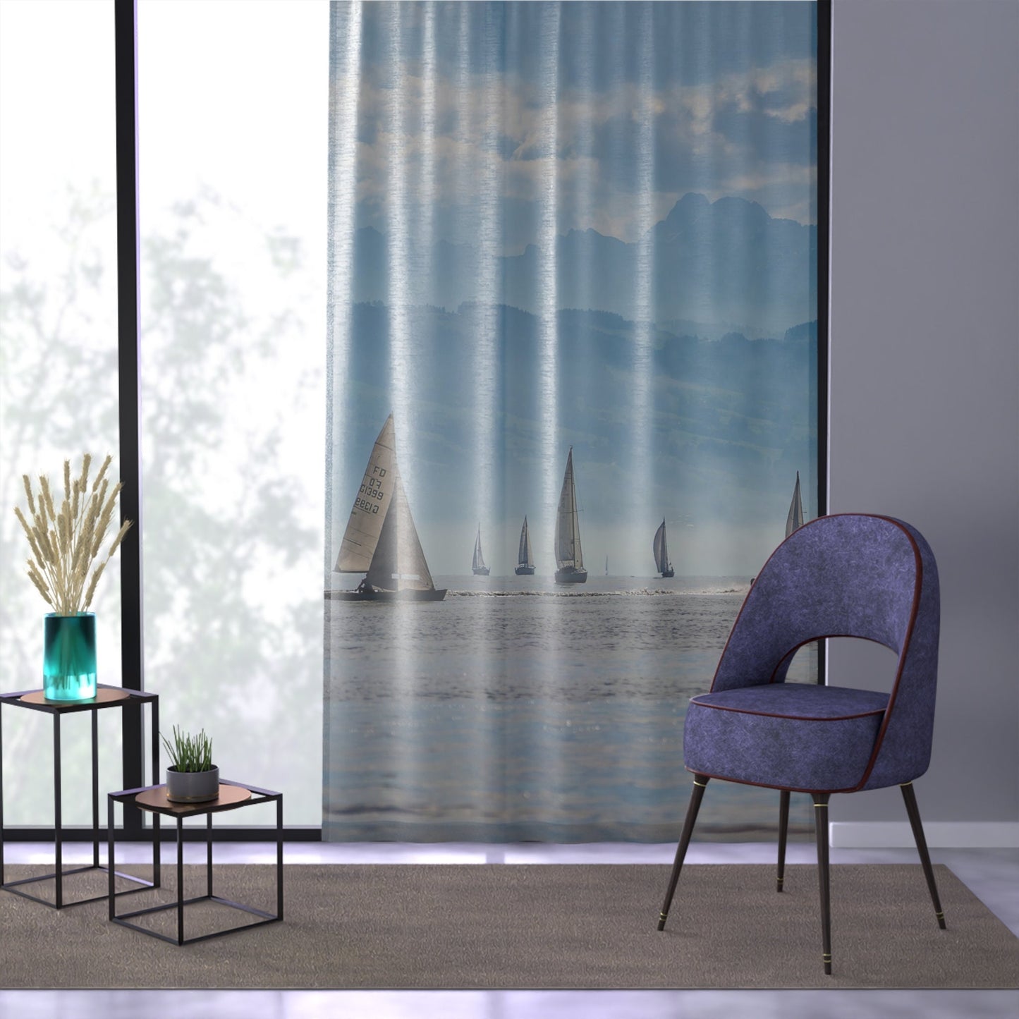 Coastal Nautical Window Curtains sailing boating curtain